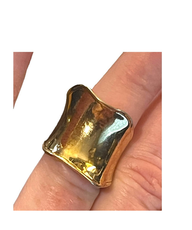 Stunning Charles Garnier Gold Plt sterling Silver 925 Modernist ring