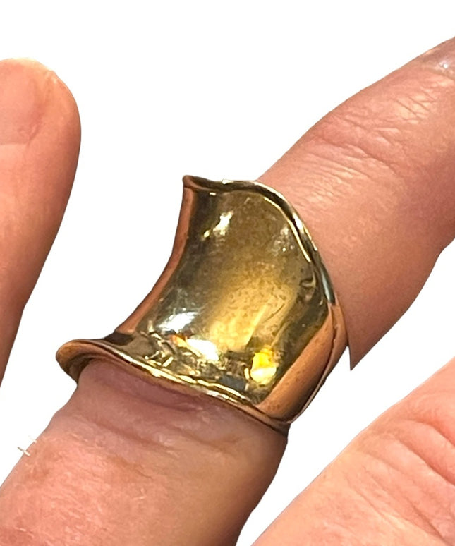 Stunning Charles Garnier Gold Plt sterling Silver 925 Modernist ring