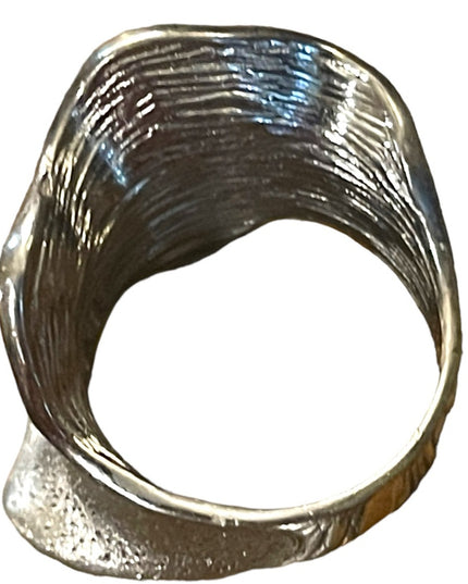 Stunning black oxidized Charles Garnier Ruffled modernist ring