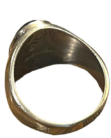 Vintage Sterling silver black onyx 925 dome ring Mexico