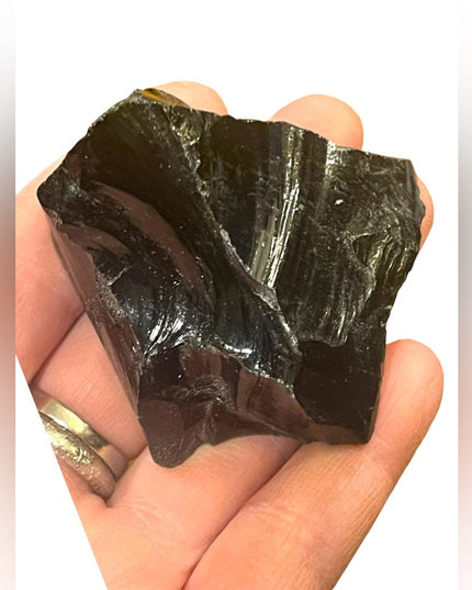 Little Piece of OBSIDION rock 2”x 3” Stone crystal