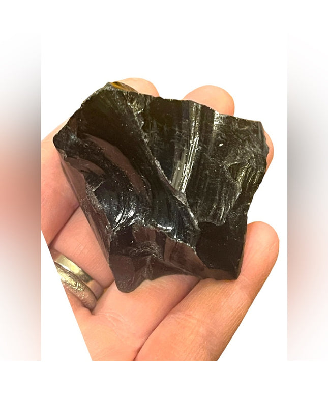 Little Piece of OBSIDION rock 2”x 3” Stone crystal