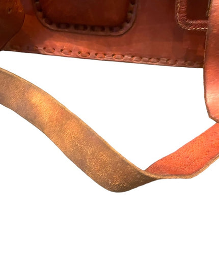 Vintage 1980s Southwestern Hammered Leather Bag briefcase crossbody book bag