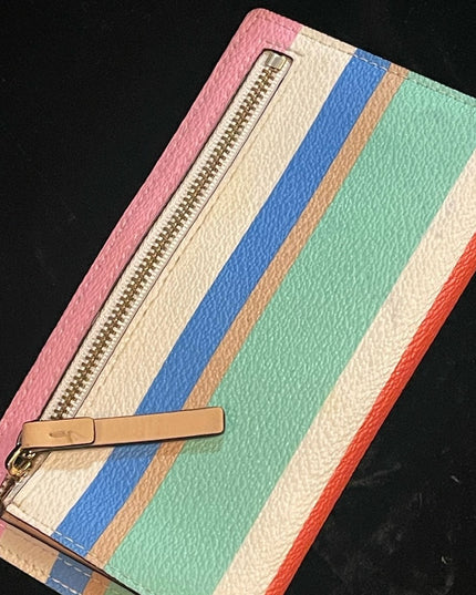 Kate Spade leather colorful Striped wallet