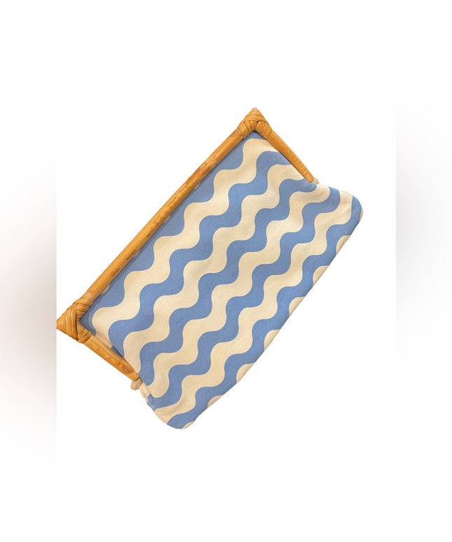 Donna dixon summer Clutch blue stripes waves cotton Nautical beach