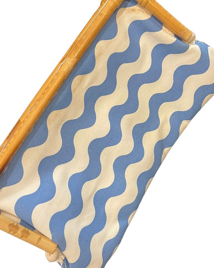 Donna dixon summer Clutch blue stripes waves cotton Nautical beach