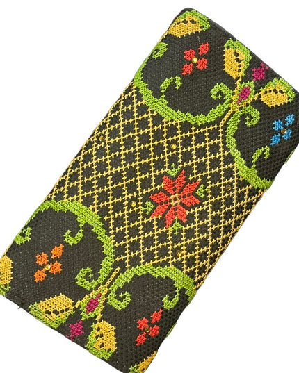 Vintage Hand made art deco Needlepoint wallet clutch