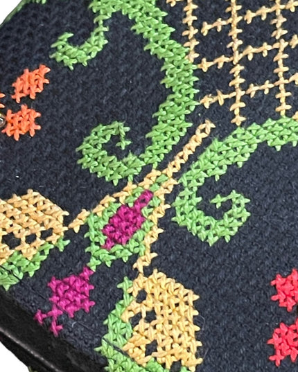 Vintage Hand made art deco Needlepoint wallet clutch