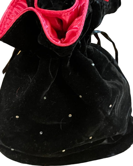 Victoria Secret black velvet with rhinestone evening bag wristlet