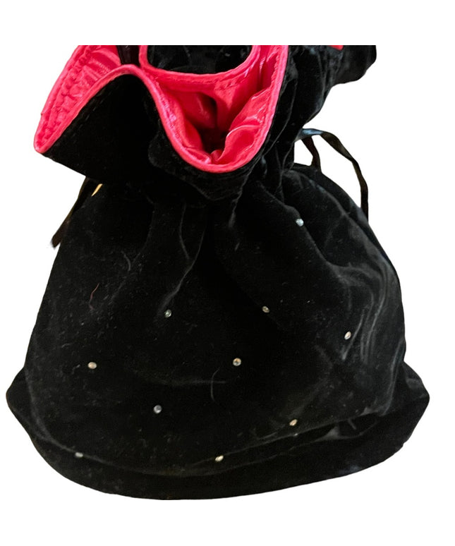 Victoria Secret black velvet with rhinestone evening bag wristlet