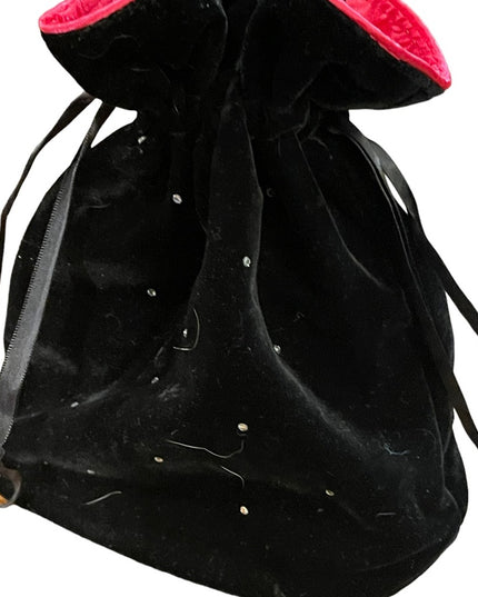Victoria Secret black velvet with rhinestone evening bag wristlet