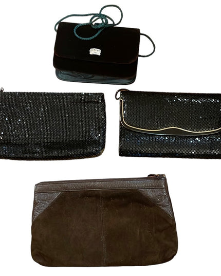 Lot of Vintage clutches Suede Whiting & Davis velvet chain mail