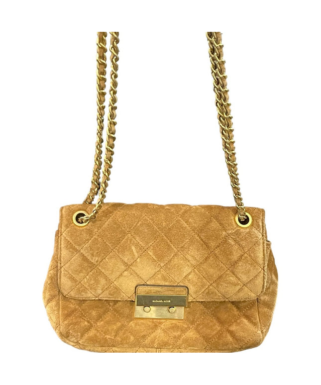 Vintage Camel brown Suede Michael Kors shoulder bag