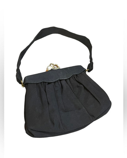 Vintage 1940s Mini wristlet sateen black