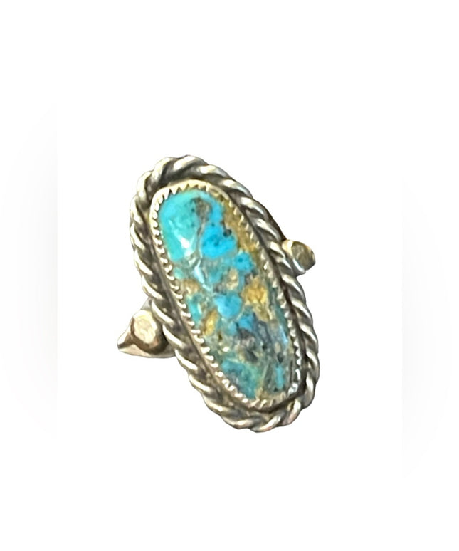 Vintage sterling silver 925 Turquoise Southwesteen Navajo ring