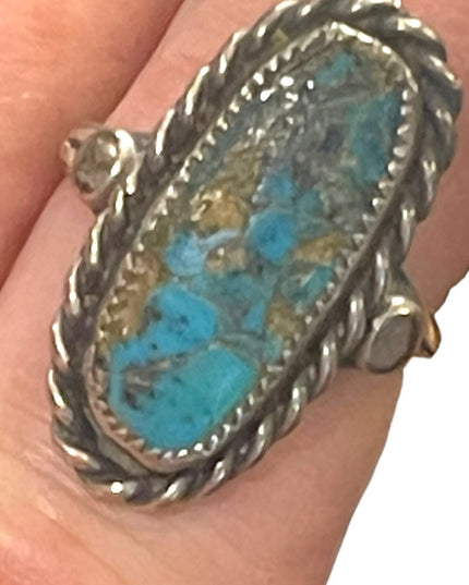 Vintage sterling silver 925 Turquoise Southwesteen Navajo ring