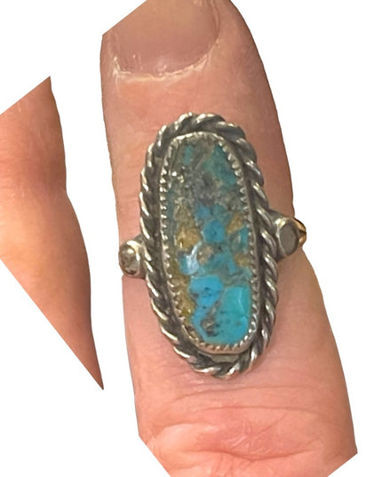 Vintage sterling silver 925 Turquoise Southwesteen Navajo ring