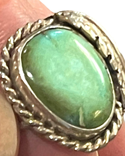 Fancy vintage turquoise sterling silver 925 southwestern feather Native Amer
