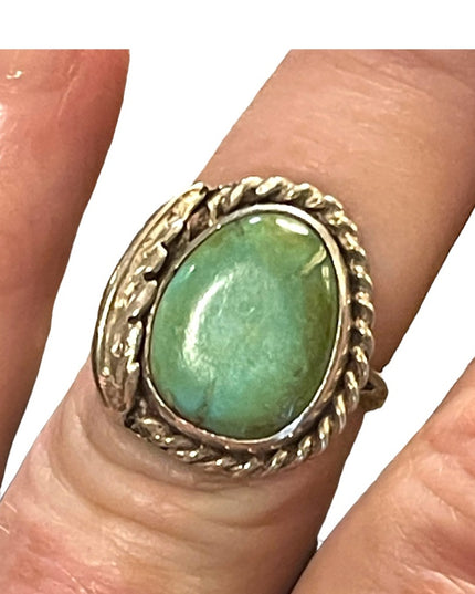Fancy vintage turquoise sterling silver 925 southwestern feather Native Amer