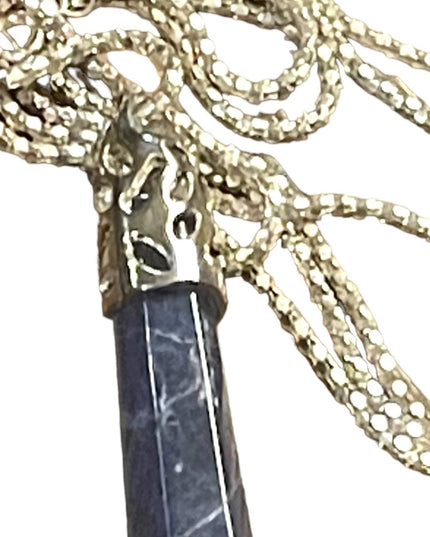 Lovely Sodalite Blue stone pendant pendulum w sterling chain