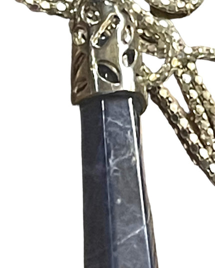 Lovely Sodalite Blue stone pendant pendulum w sterling chain