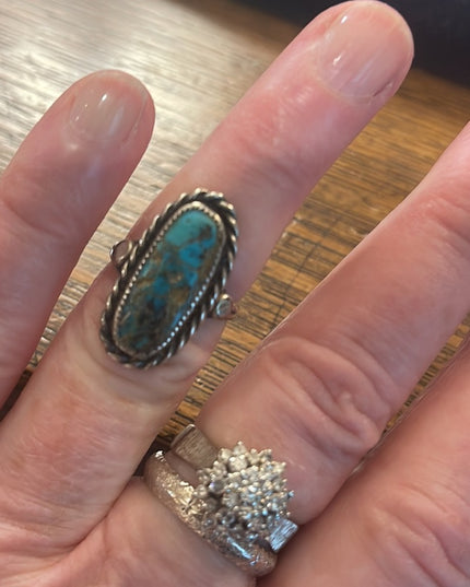 Vintage sterling silver 925 Turquoise Southwesteen Navajo ring