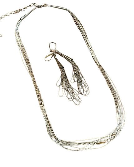 Carolyn Pollack Relios Liquid Sterling Silver 10 Strand Necklace & Earrings Set
