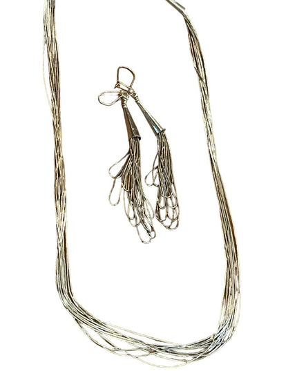 Carolyn Pollack Relios Liquid Sterling Silver 10 Strand Necklace & Earrings Set