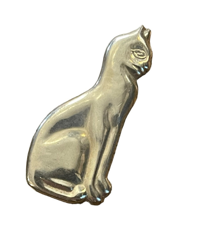 Vintage sterling silver pendant brooch fancy CAT kitty 925 C clip