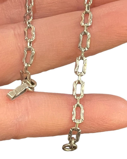 Vintage sterling silver 925 1940s Coat of arms ID bracelet with square link
