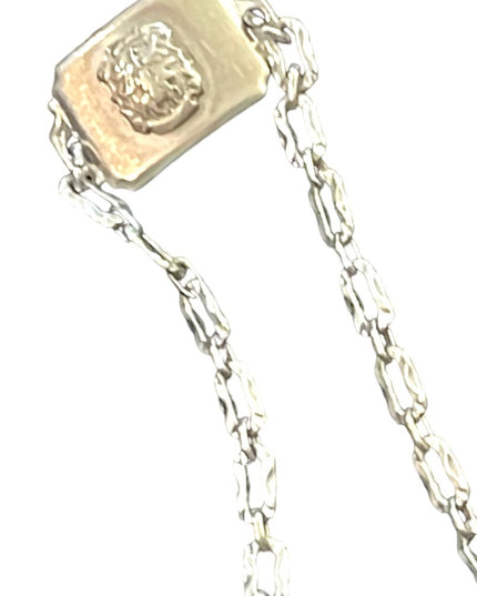 Vintage sterling silver 925 1940s Coat of arms ID bracelet with square link