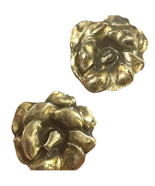 Vintage Sterling silver 925 SMIBO Fancy ornate flower screw back earrings