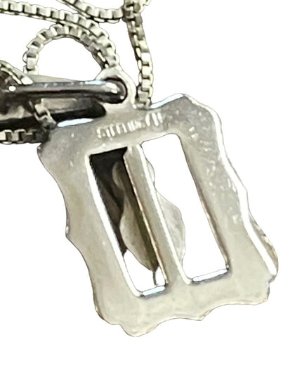 Vintage sterling silver 925 Mary religious pendant necklace