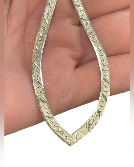 Sterling silver 925 Vintage diamond cut  herringbone arrow Italy