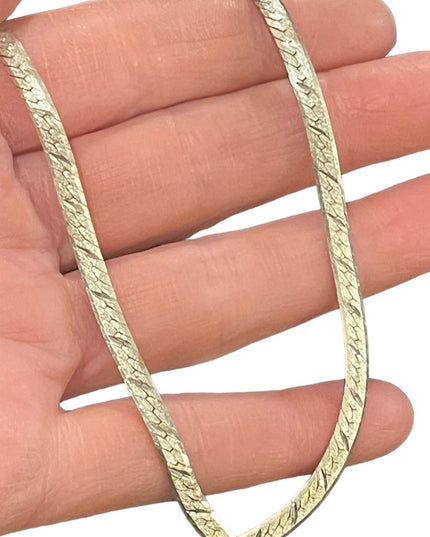 Sterling silver 925 Vintage diamond cut  herringbone arrow Italy