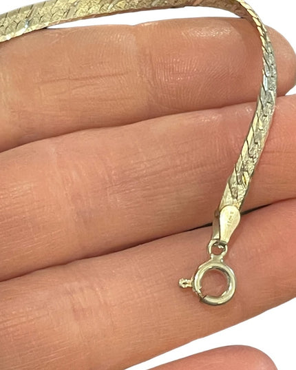 Sterling silver 925 Vintage diamond cut  herringbone arrow Italy