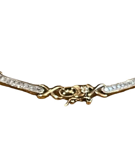Multi Gem stone Gold plated 925 Sterling silver tennis necklace