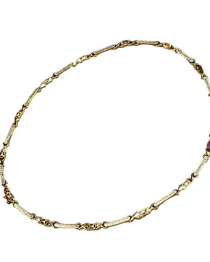 Multi Gem stone Gold plated 925 Sterling silver tennis necklace