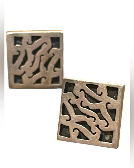 Vintage ornate sterling silver cufflinks Hecho en  Mexico JV
