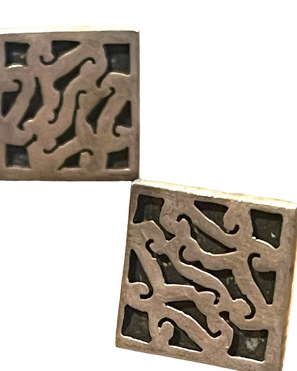 Vintage ornate sterling silver cufflinks Hecho en  Mexico JV