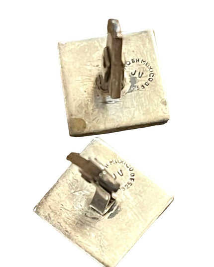 Vintage ornate sterling silver cufflinks Hecho en  Mexico JV