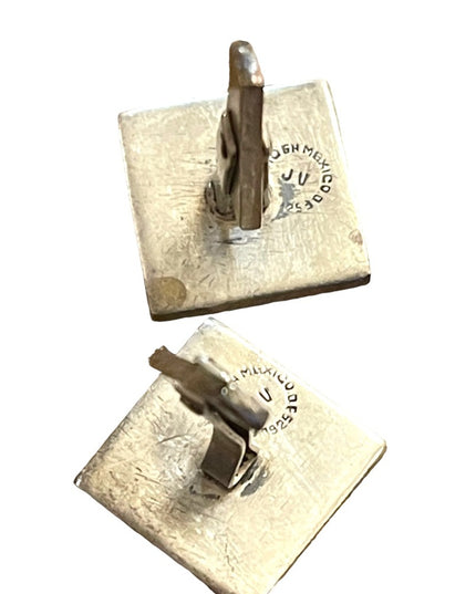 Vintage ornate sterling silver cufflinks Hecho en  Mexico JV