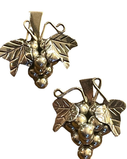Vintage Taxco Mexico Sterling silver 925 Grapes chunky earrings