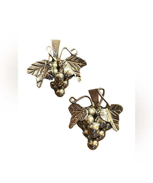 Vintage Taxco Mexico Sterling silver 925 Grapes chunky earrings