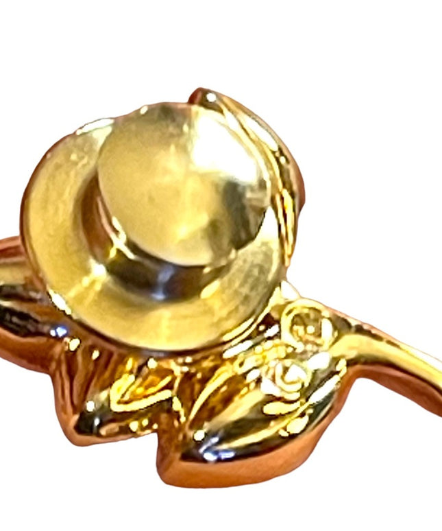 Swarovski Authentic (swan) Crystal flower lapel pin gold finish