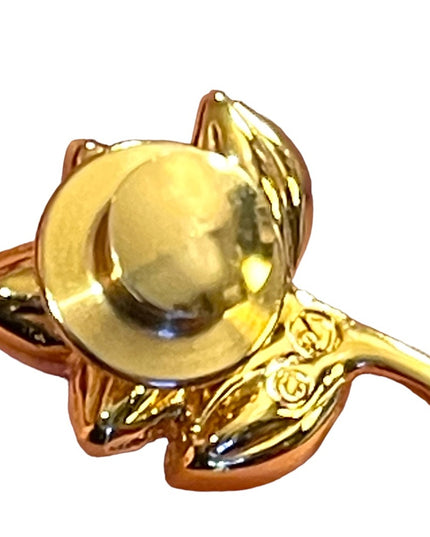 Swarovski Authentic (swan) Crystal flower lapel pin gold finish