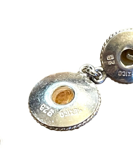 Vintage sterling silver 925 Sombrero Dangle hat earrings with necklace pendant