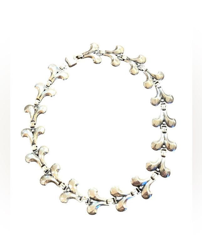 Vintage sterling silver 925 EUROPEAN 1940s 925 fancy link necklace