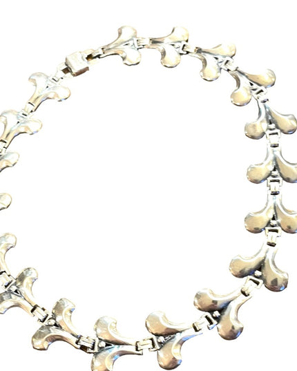 Vintage sterling silver 925 EUROPEAN 1940s 925 fancy link necklace
