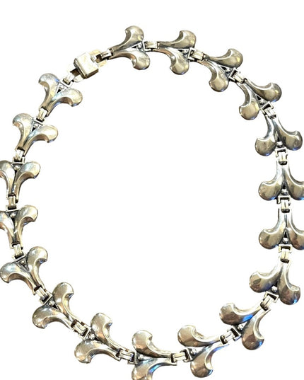 Vintage sterling silver 925 EUROPEAN 1940s 925 fancy link necklace